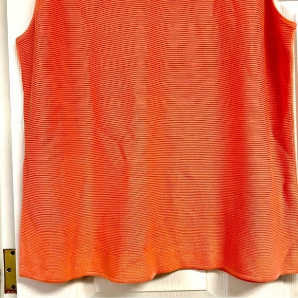 NWT TALBOTS Plus 3X knit sweater top orange micro stripes comfy thick tunic - Picture 6 of 10
